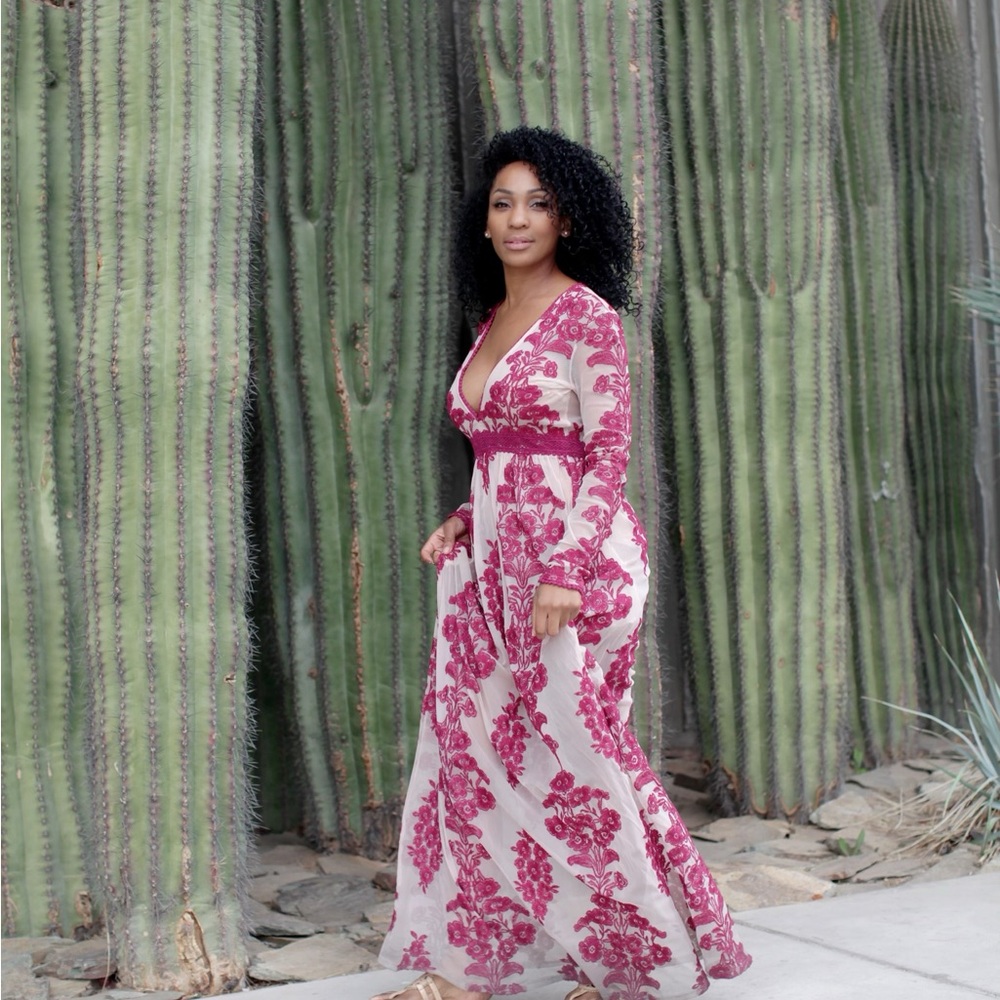 For love & lemons long sheer dress